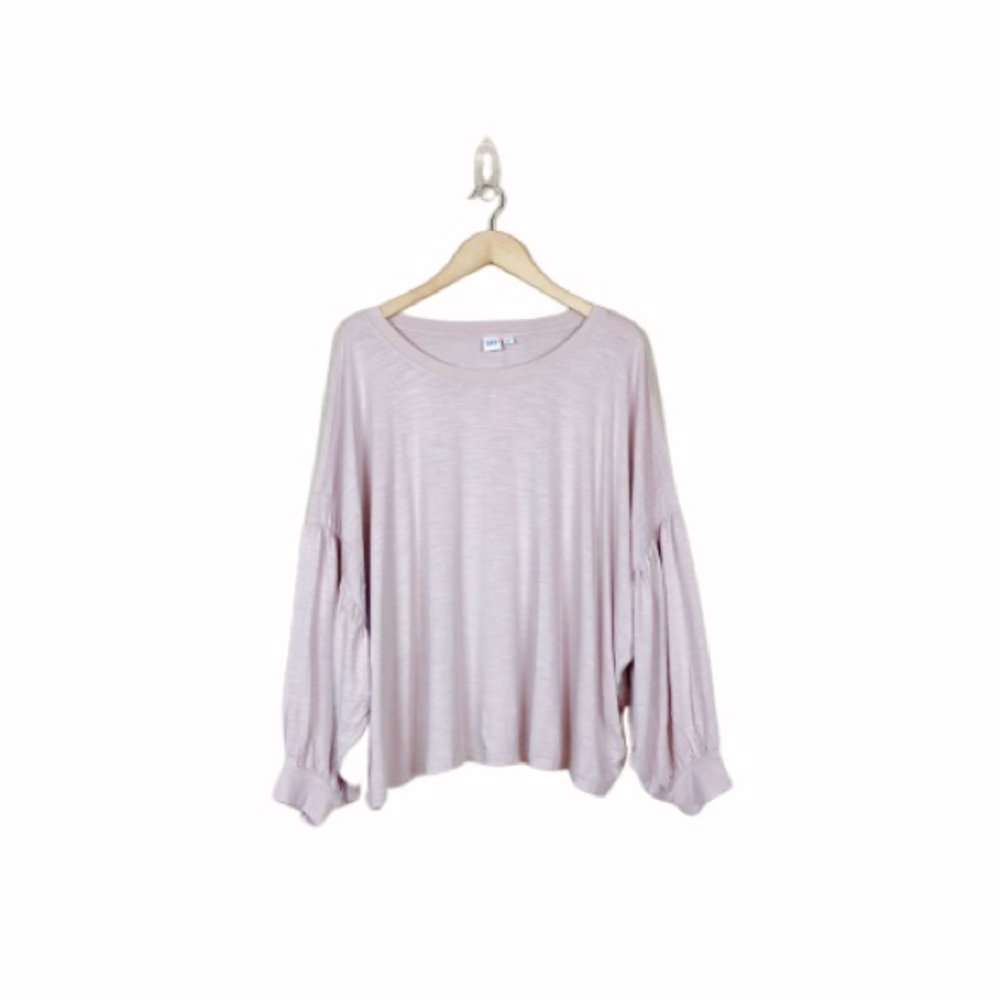 gap • dull rose balloon sleeve swing top